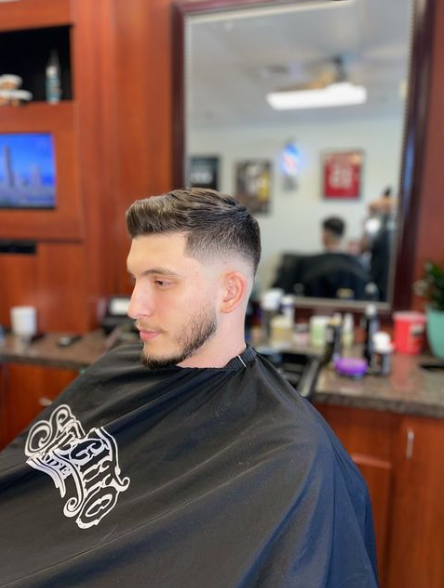 man getting haircut