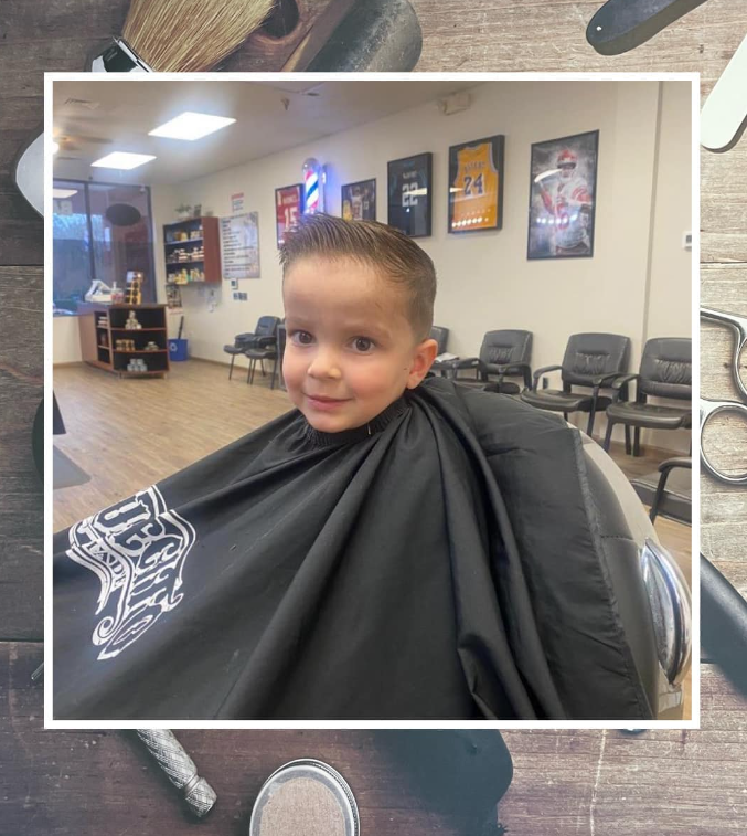 kid in barbers chair